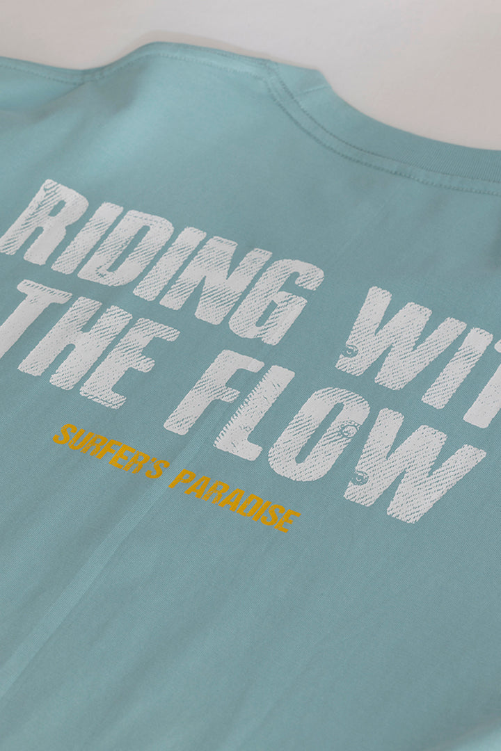 Riding With The Flow Blue Oversized T-Shirt