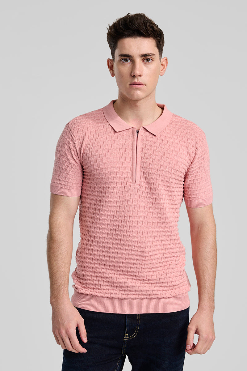 zipper knitted polo t shirt snitch
