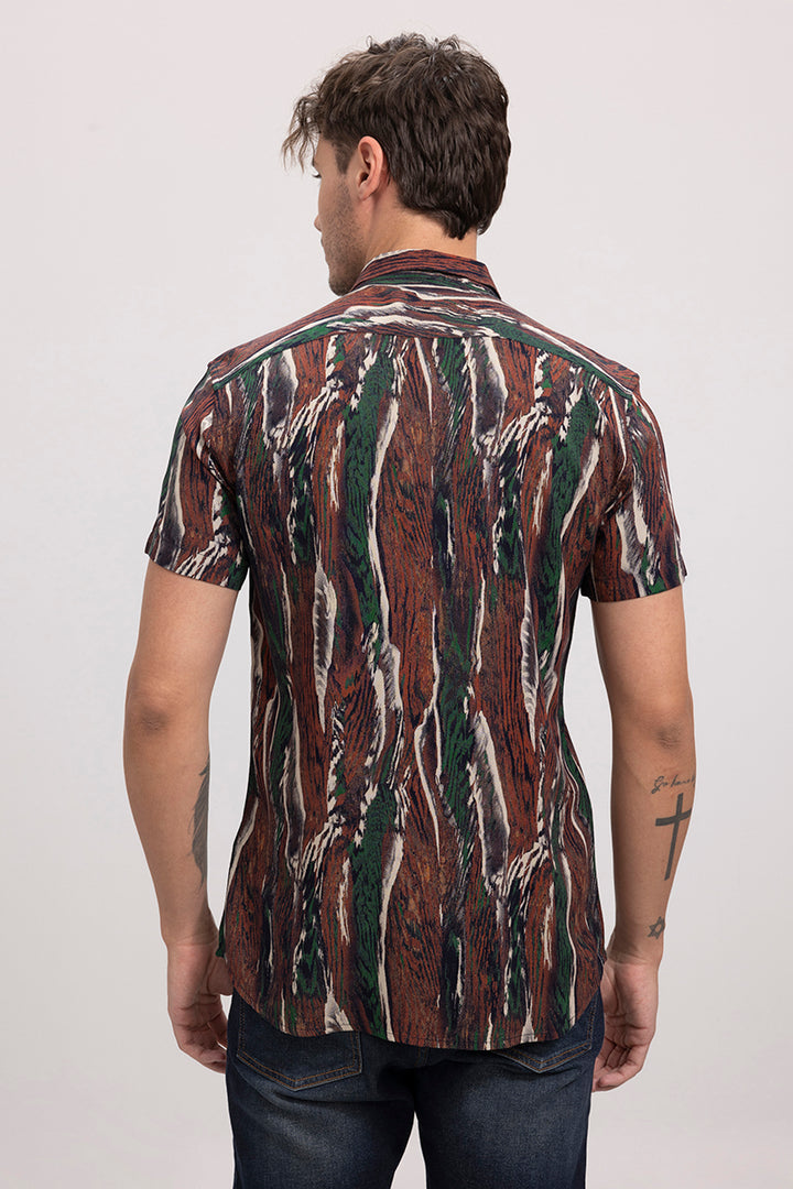 Tree Texture Dark Brown Shirt
