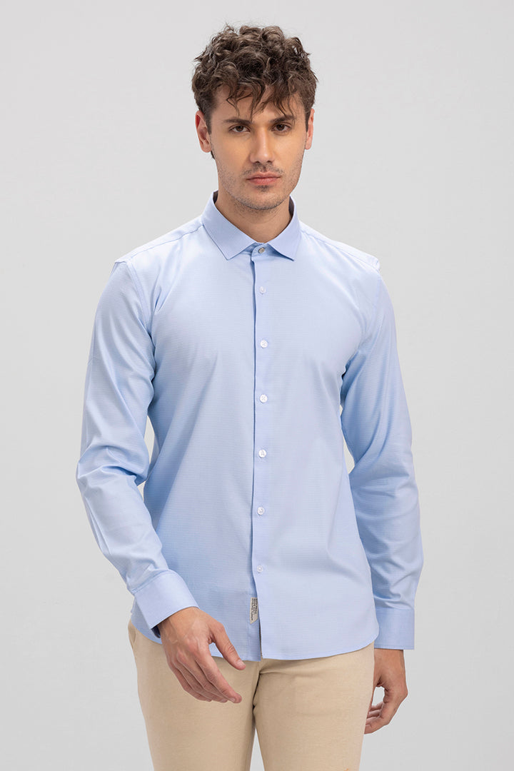 Formic Blue Textured Shirt