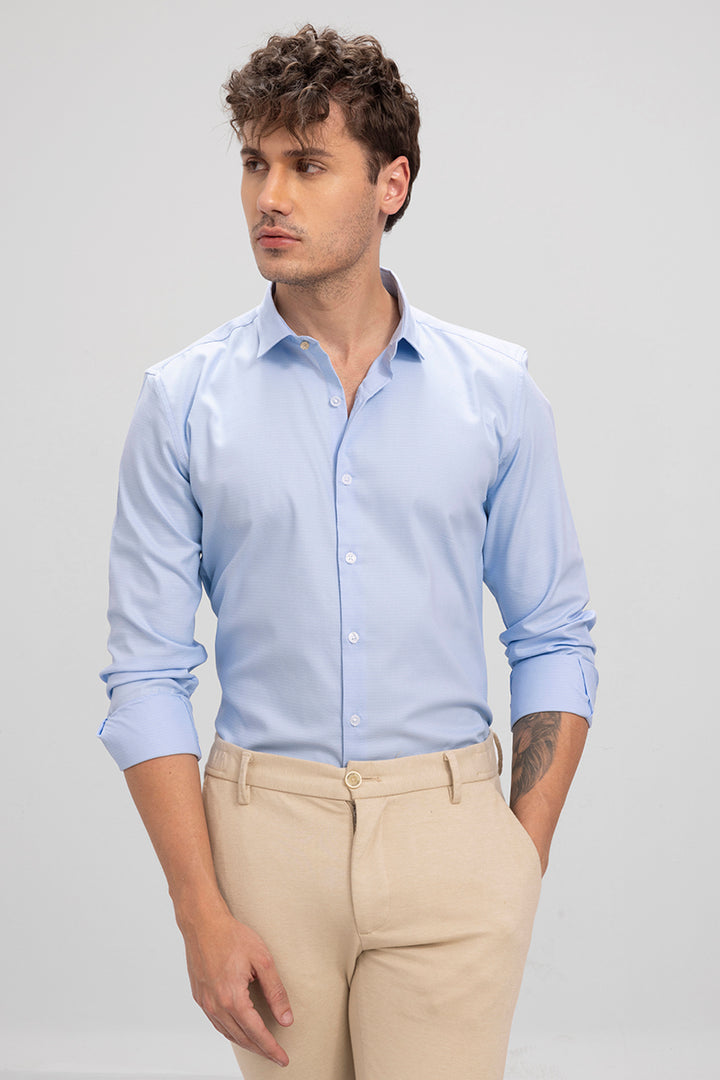Formic Blue Textured Shirt
