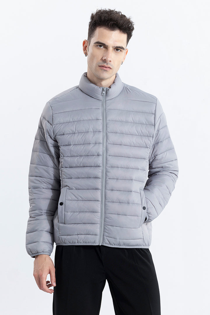 Quilted Grey Puffer Jacket