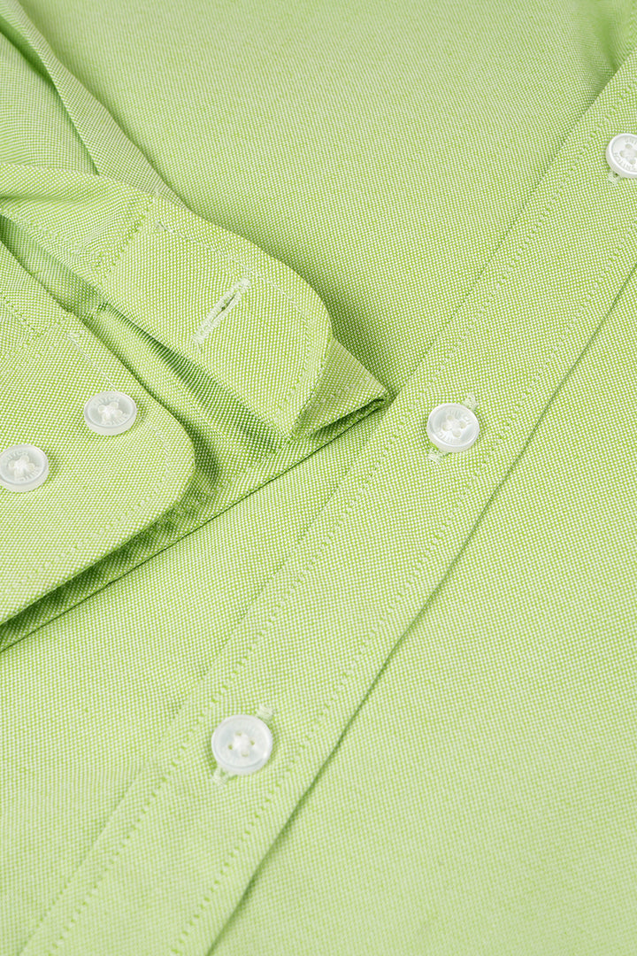 Standup Collar Green Shirt