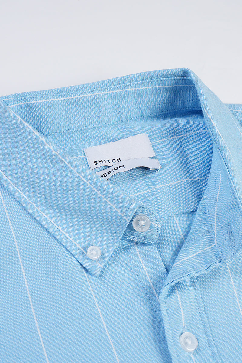 Buy Men's Starry Stripe Sky Blue Shirt Online | SNITCH