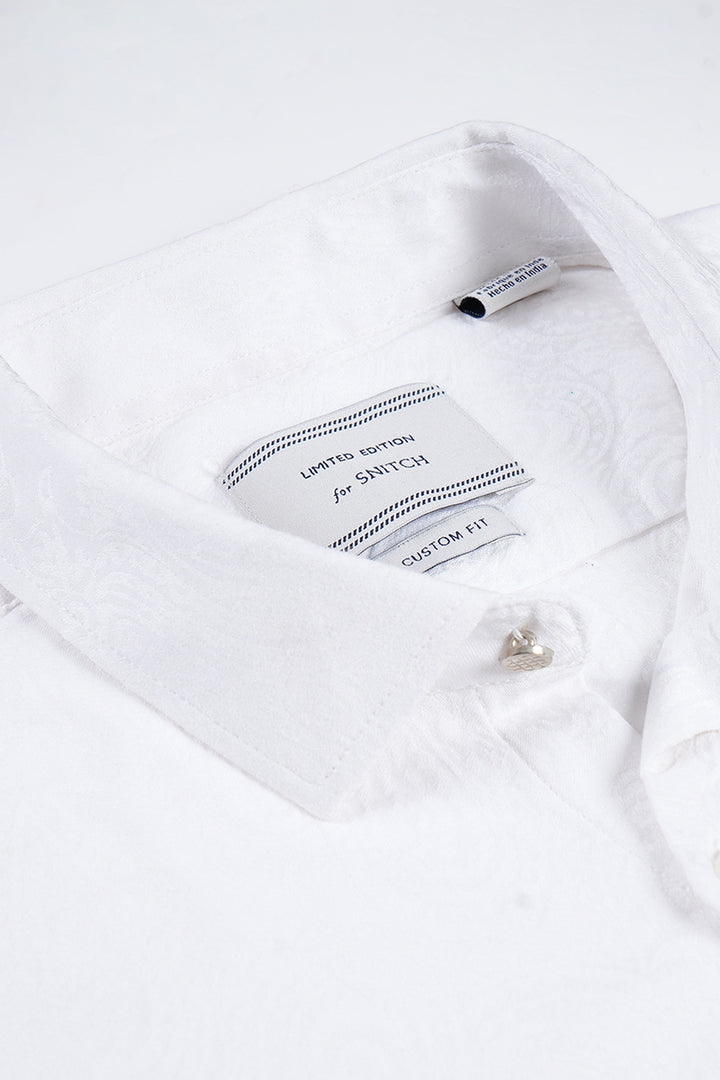 Modern Paisley White Jacquard Shirt