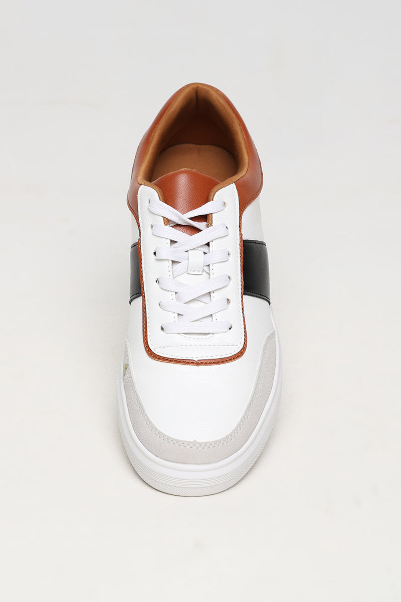 Buy Men's Colour Blocked White Low Top Sneaker Online | SNITCH