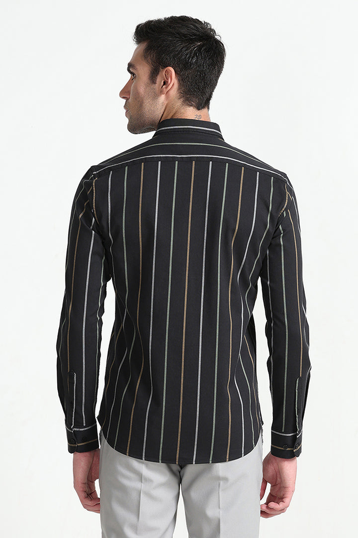 Subtle Stripe Black Shirt
