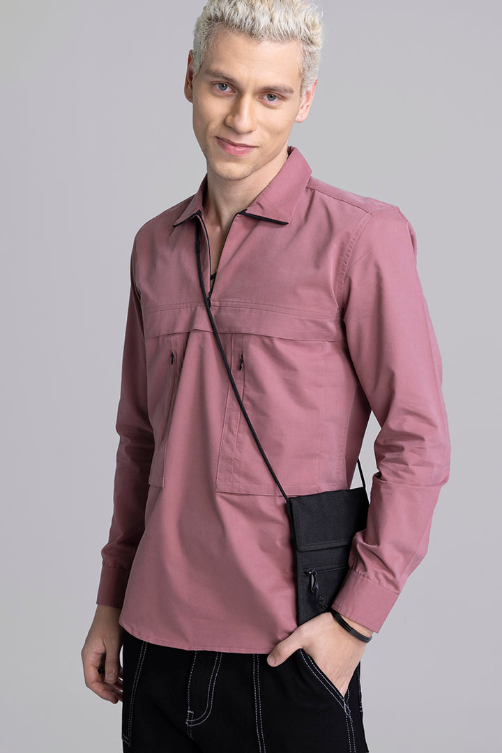 Functional Pocket Pink Shirt