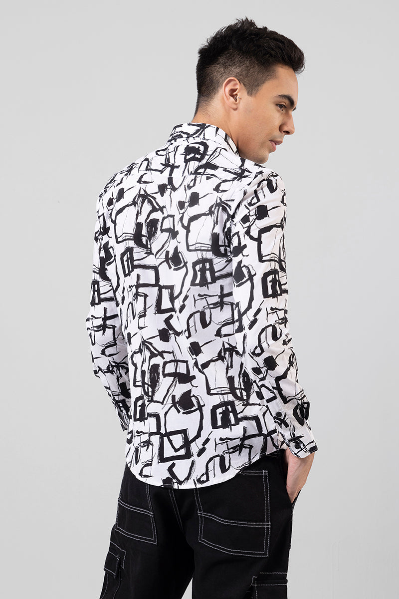 Doodle Abstract White Shirt
