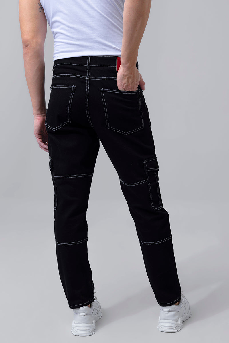 Buy Shein Men Contrast Stitching Cargo Jeans online | Topofstyle