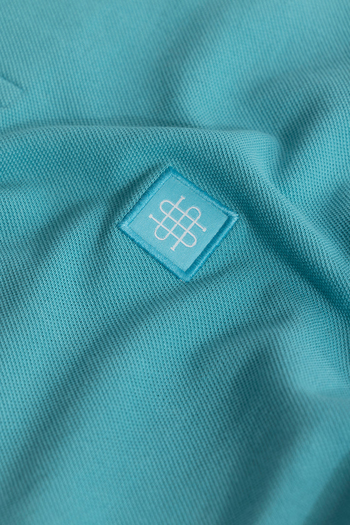 Incise Logo Aqua Blue Polo T-Shirt