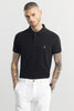 Incise Logo Black Polo T-Shirt