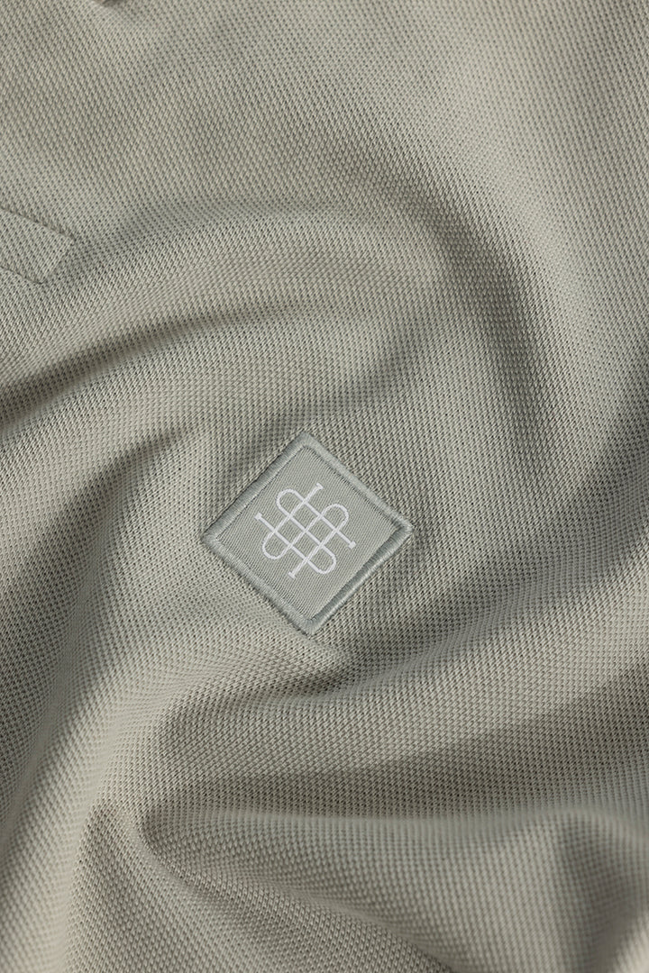 Incise Logo Grey Polo T-Shirt