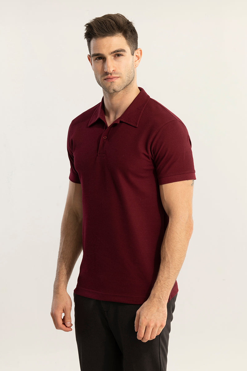 Buy Men's EasyElegance Maroon Polo T-Shirt Online | SNITCH