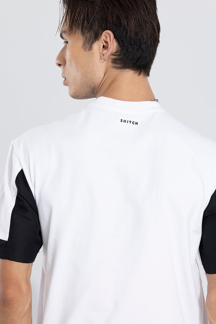 Side Slit White Korean Styled T-Shirt