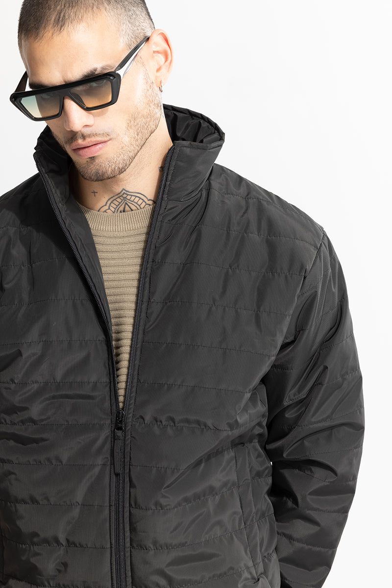Buy Men s Gonfleur Black Puffer Jacket Online SNITCH