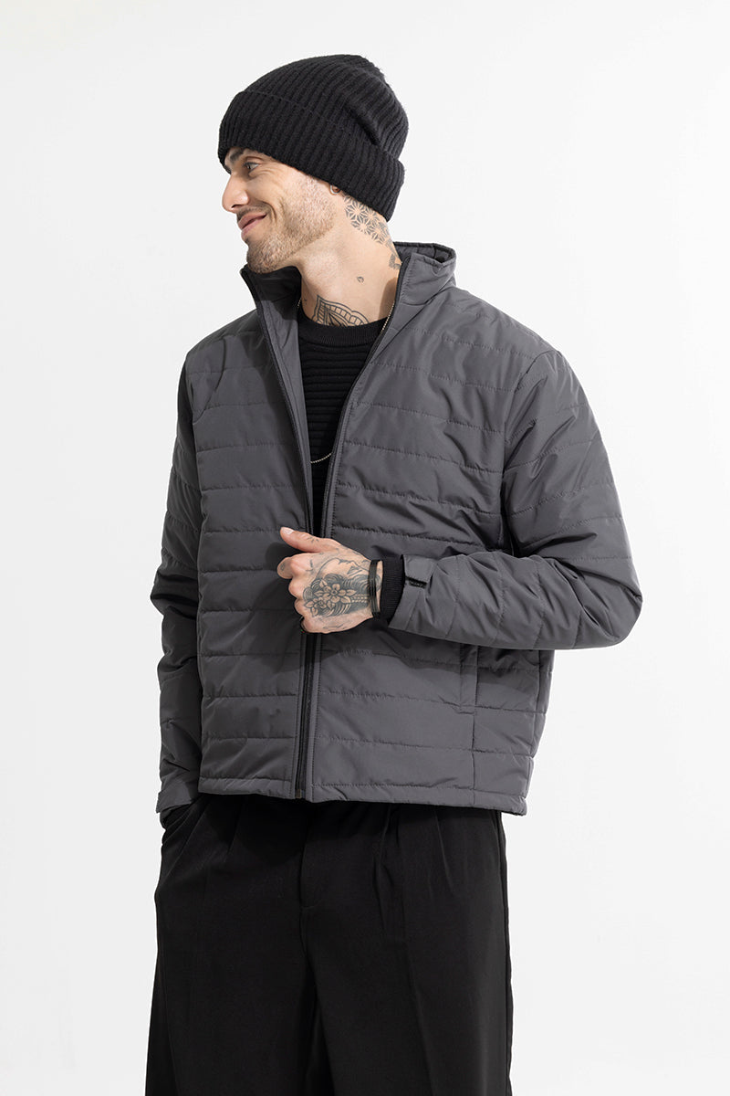 Buy Men s Gonfleur Grey Puffer Jacket Online SNITCH