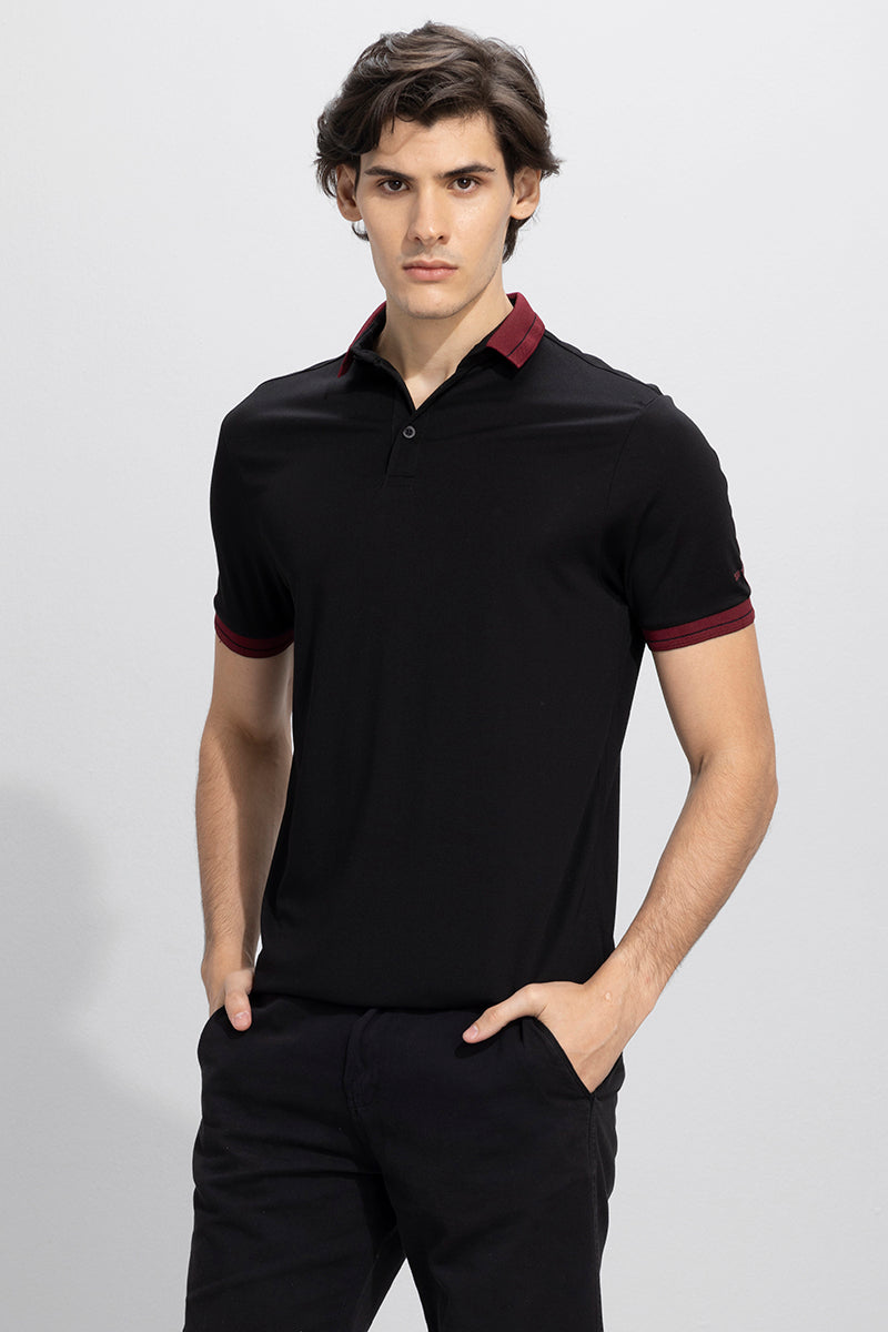 Buy Men's Camiseta Black Polo T-Shirt Online | SNITCH