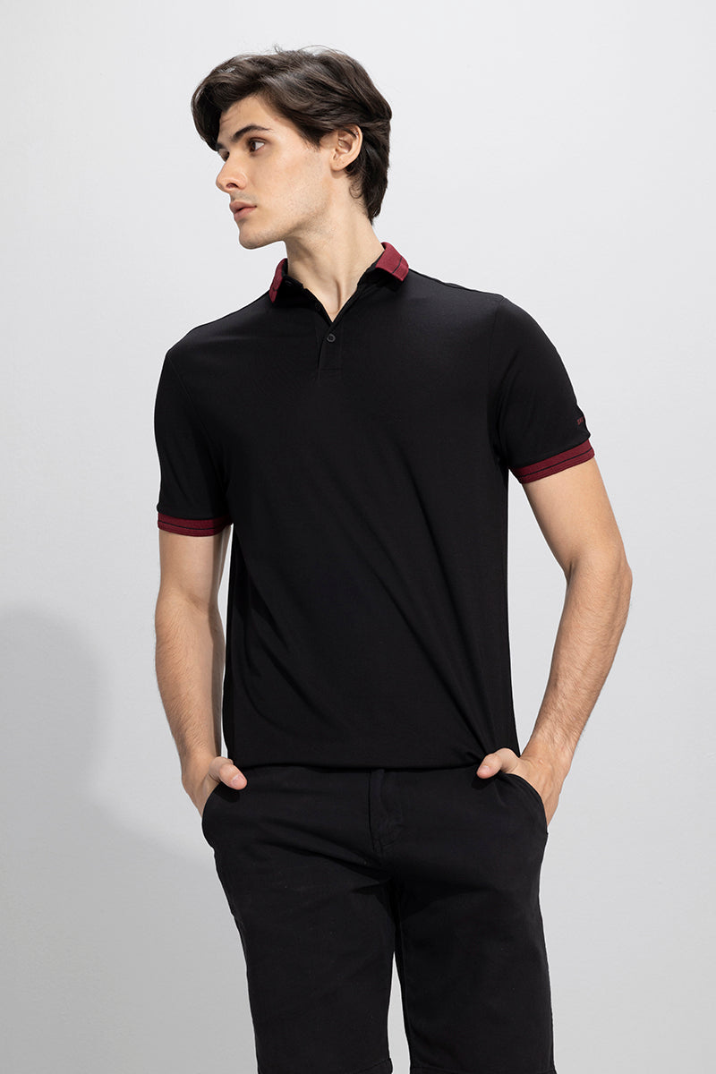 Buy Men's Camiseta Black Polo T-Shirt Online | SNITCH