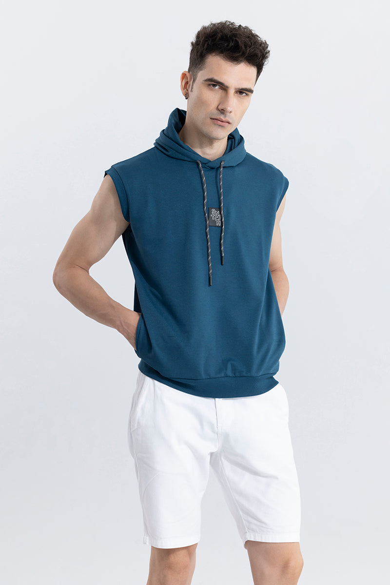 Men's armless hoodie cheap