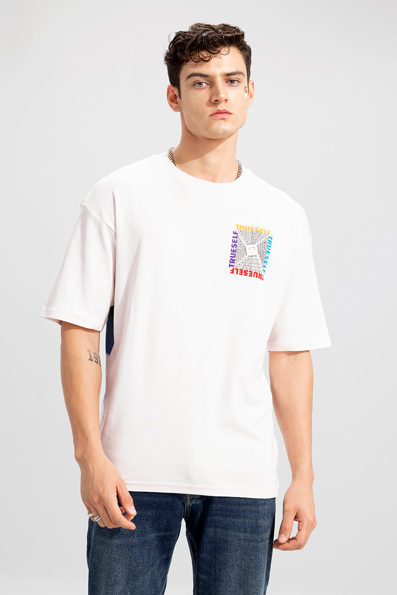 Buy Men's Trueself White Oversized T-Shirt Online | SNITCH