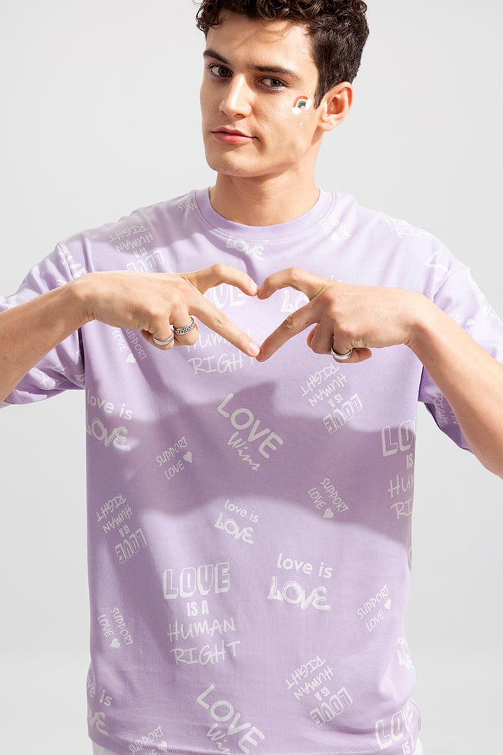 Love Purple Oversized T-Shirt