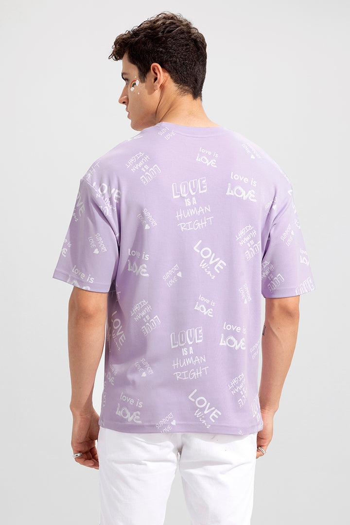 Love Purple Oversized T-Shirt