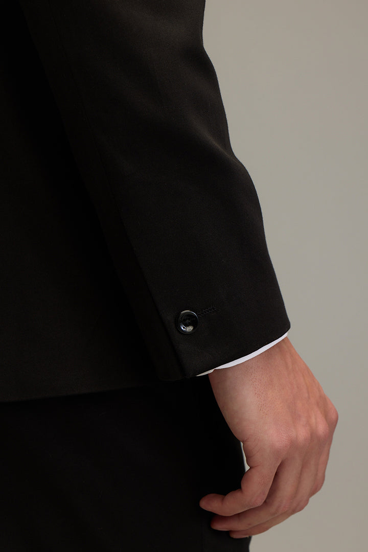 Elegant Gloss Black Suit Blazer
