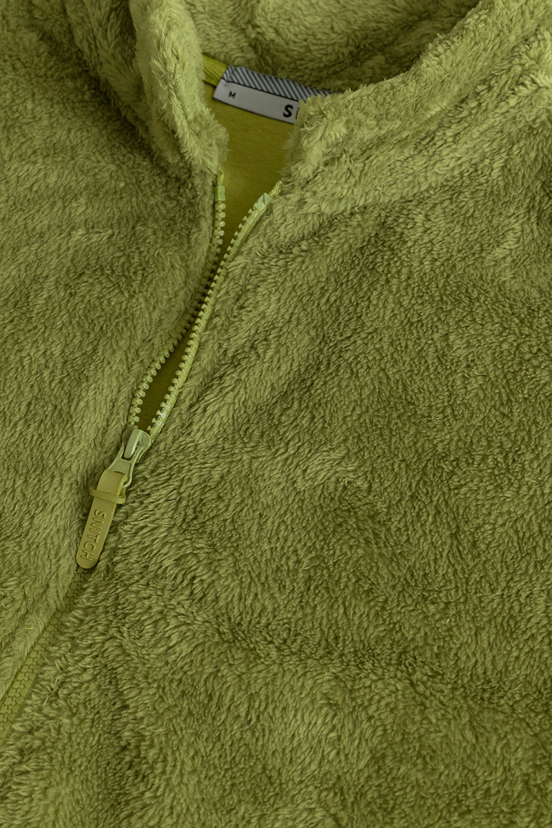 Buy Men s Chamois Green Fur Jacket Online SNITCH