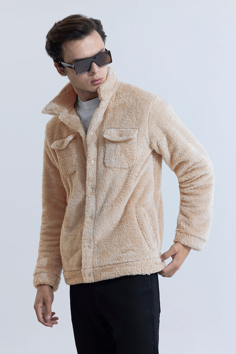 Buy Men's Teddy Beige Jacket Online