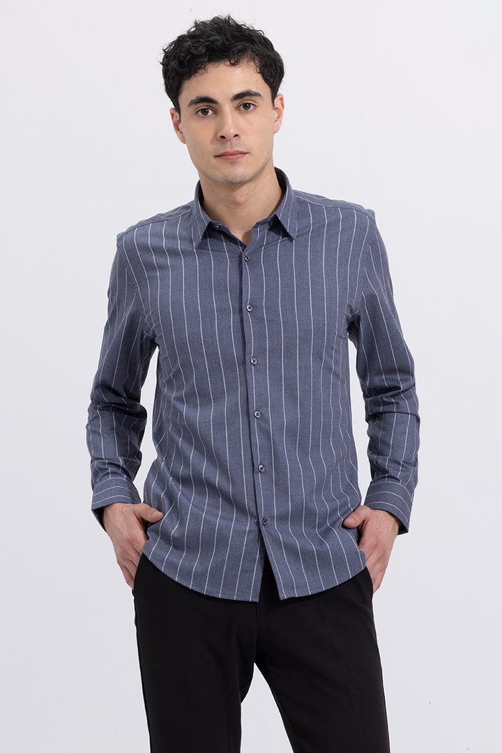 Ivitsa Melange Grey Stripe Shirt