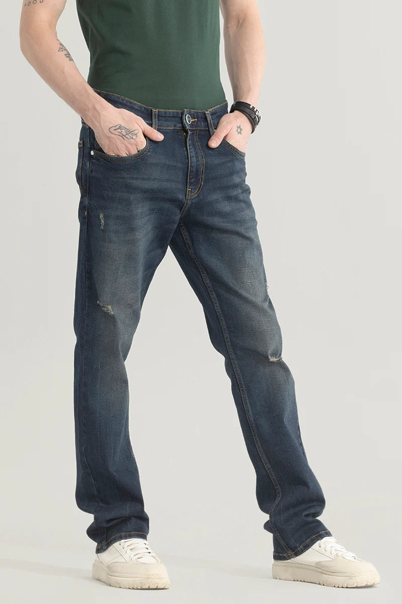 Denimique Stone Blue Straight Fit Jeans