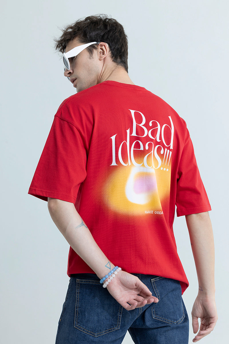 Bad Ideas Red Oversized T-Shirt