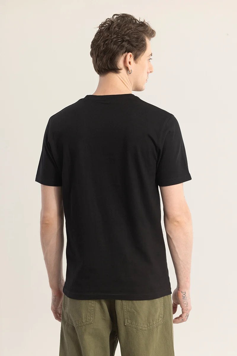 Stylusion Black Printed T-Shirt