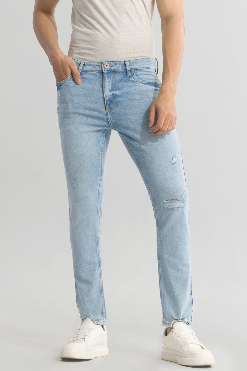 Euphoria Blue Distressed Skinny Fit Jeans