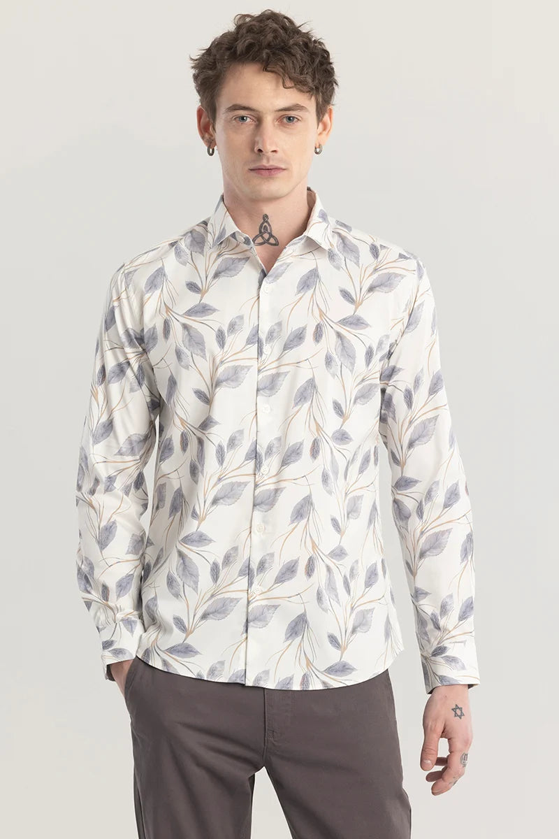 Leafstique Off-White Printed Shirt