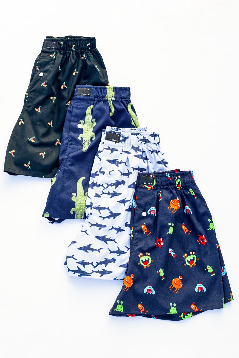 Wild Printed Cotton Boxers - Pack of 4 - SNITCH
