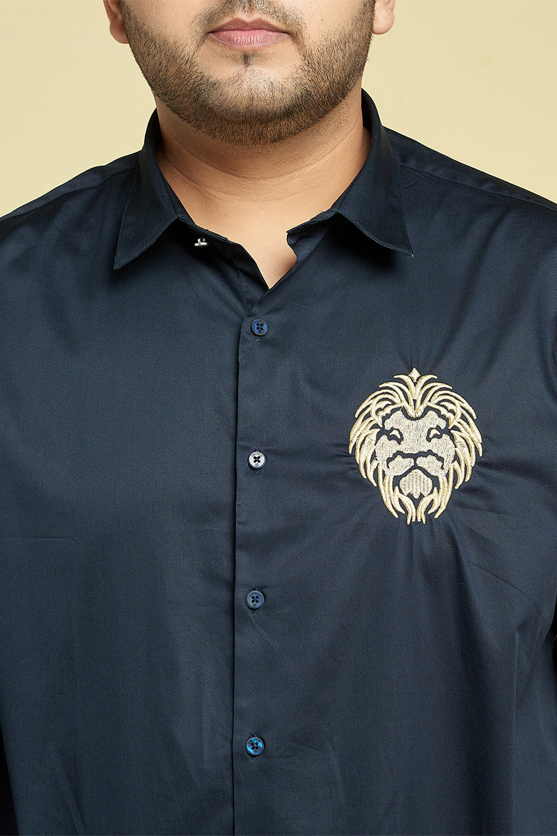Masai Lion Navy Shirt - SNITCH