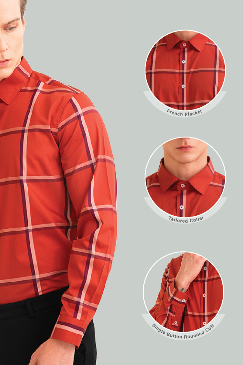 Euphoria Red Giza Cotton Shirt - SNITCH
