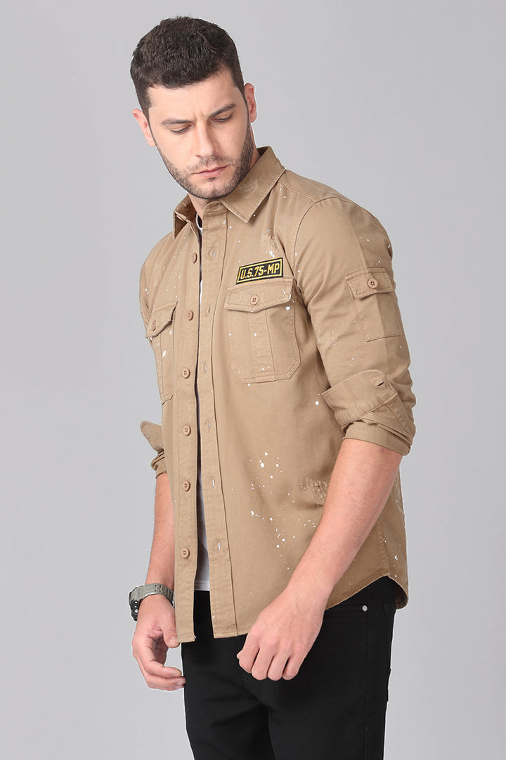 Suave Sand Brown Shirt - SNITCH