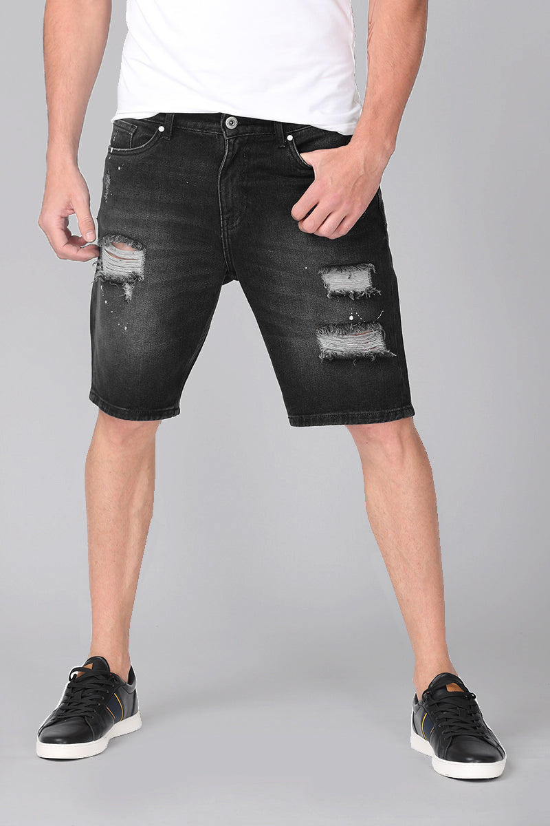 Black Foray Denim Shorts - SNITCH