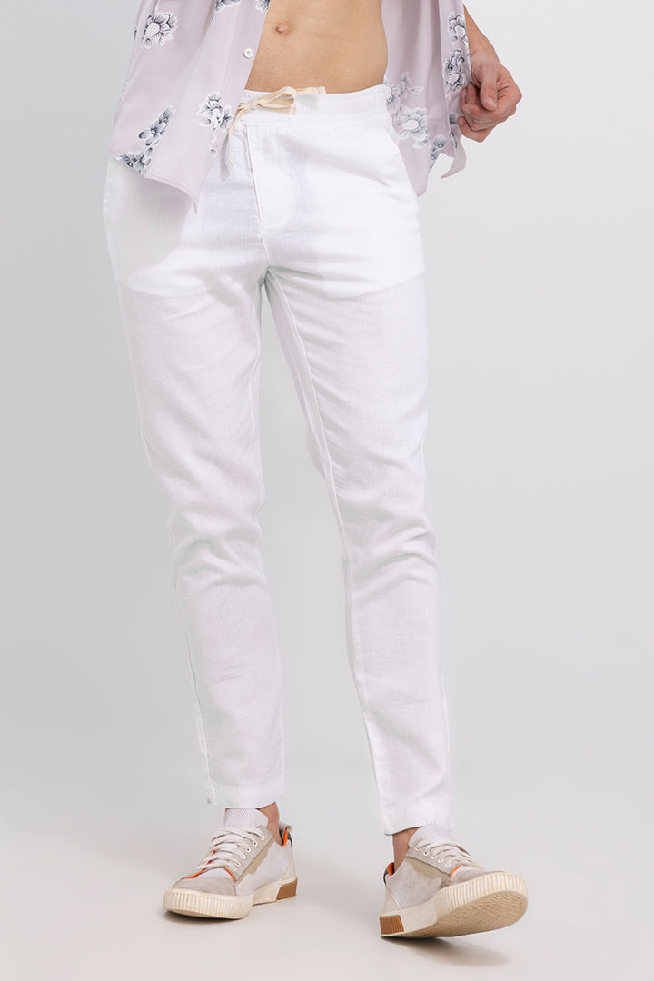 Soothy White Linen Pant
