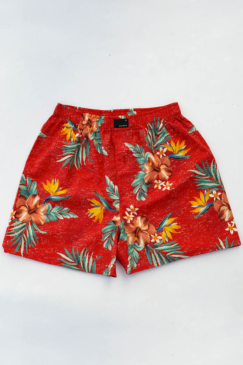 Hawaiian Printed Cotton Boxers - Pack of 4 - SNITCH