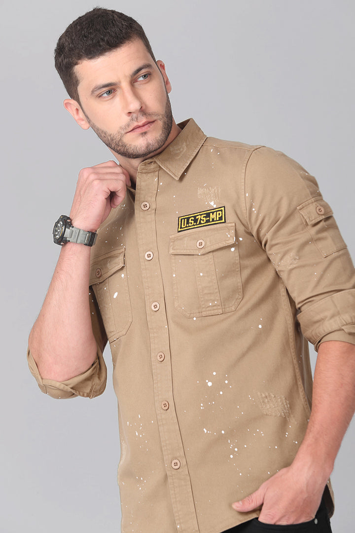 Suave Sand Brown Shirt - SNITCH
