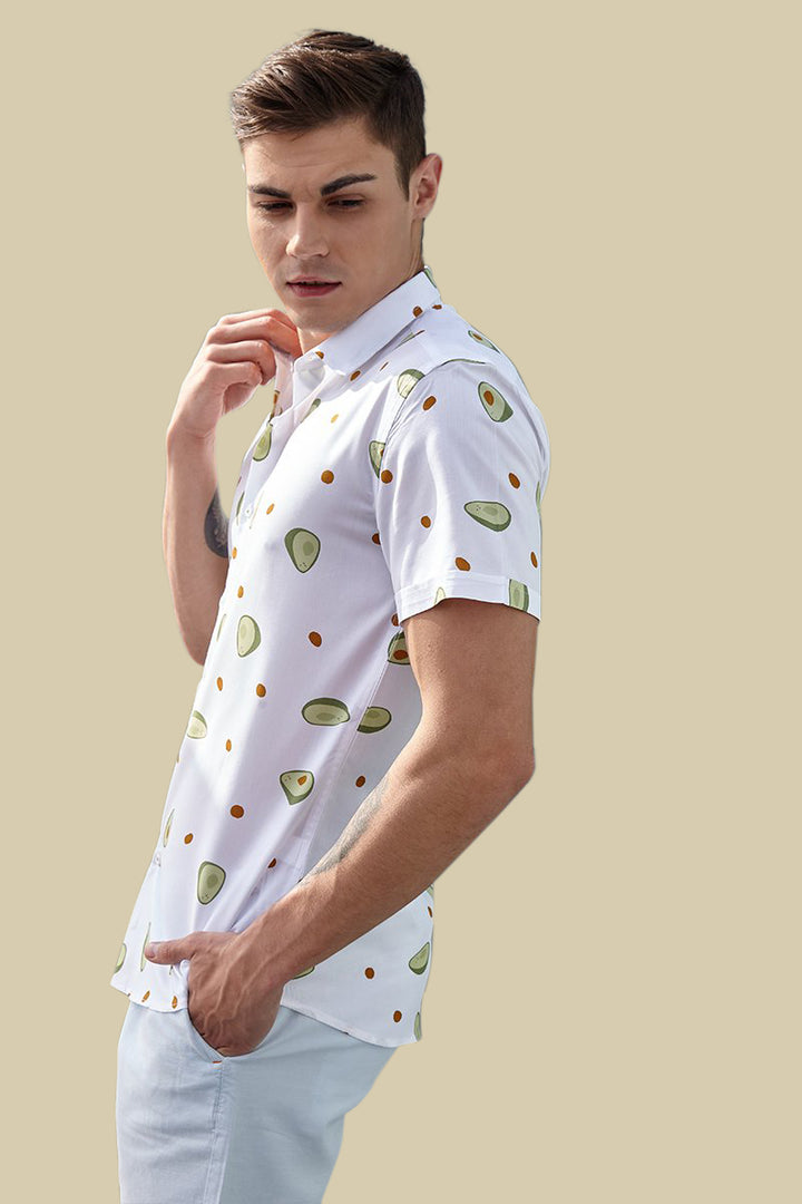 Avocado Print White Shirt - SNITCH