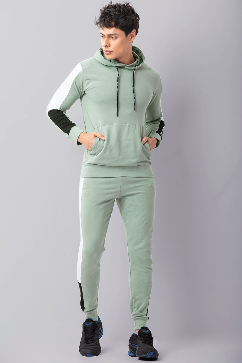 Teal Green Cut & Sew Co-Ords Jogsuit - SNITCH