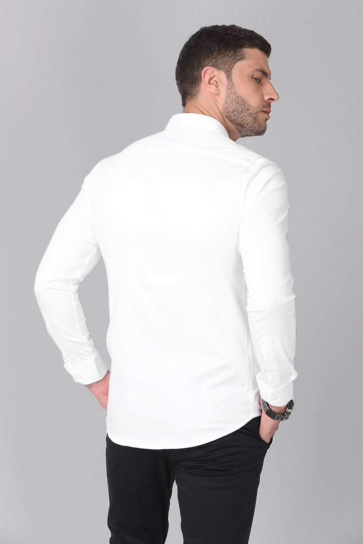 White Yoke Beaded Shirt - SNITCH