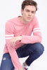 Pink Crew Neck Cotton 4-Way Stretch T-Shirt - SNITCH