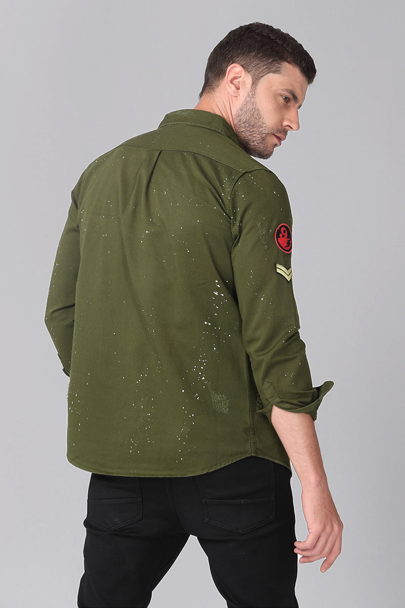 Suave Military Green Cargo Shirt - SNITCH