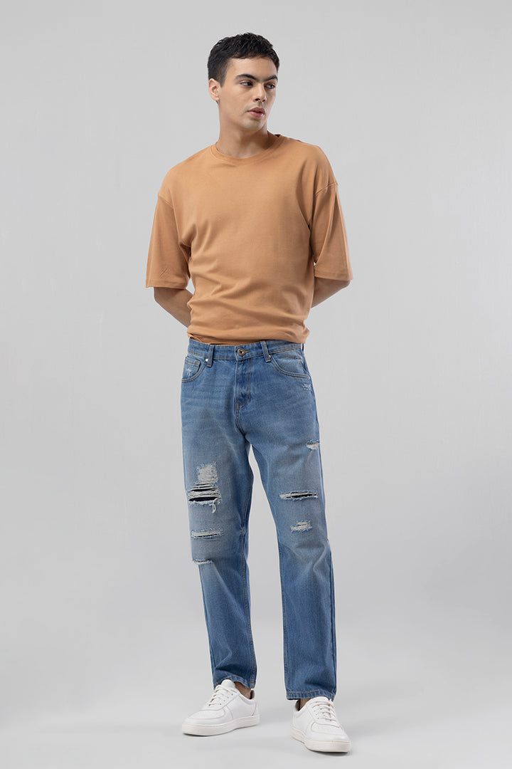 Boozy Sea Blue Baggy Fit Jeans